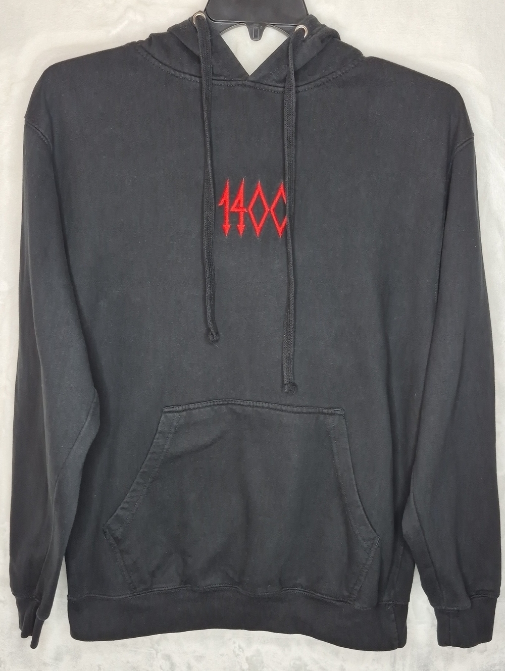 Trippie Redd 1400 Embroidered Black Pullover Hoodie Medium